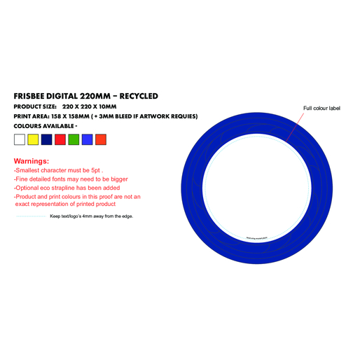 Frisbee Mit Digitaldruck - Recycelt , Green&Good, rot, recycelter Kunststoff, 2,40cm (Höhe), Bild 2