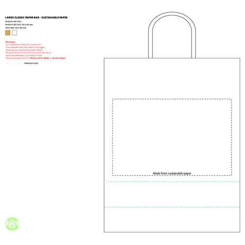 Grosse Papiertasche Klassik - Nachhaltig , Green&Good, braun, nachhaltiges Papier, 12,00cm x 31,00cm x 41,00cm (Länge x Höhe x Breite), Bild 2