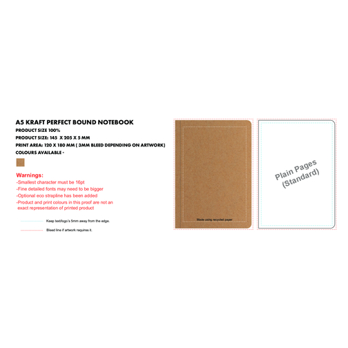 A5 Kraft Paper Notebook - Recycled, Obraz 3