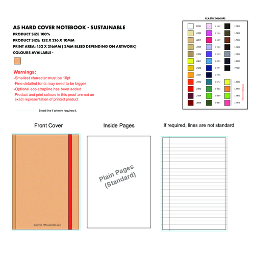 Hardcover Natural Notizbuch - Nachhaltig , Green&Good, braun, nachhaltiges Papier, 1,00cm x 21,60cm x 15,20cm (Länge x Höhe x Breite), Bild 2