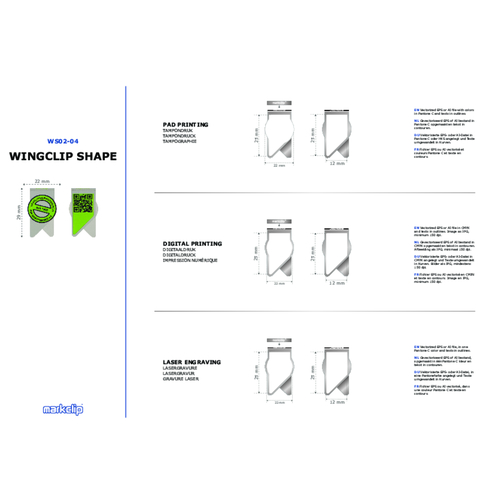 Trombone Wingclip Double Sided Shape 4, Image 4