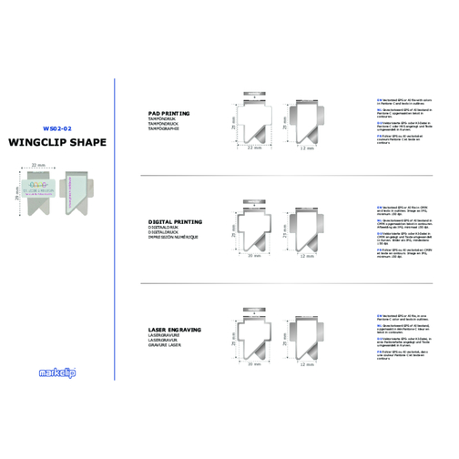 Trombone Wingclip Double Sided Shape 2, Image 4