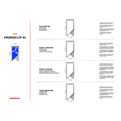 Promoclip XL , silber, Rostfrei Federbandstahl, 4,00cm x 1,90cm (Länge x Breite), Bild 3