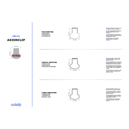 Büroklammer Axionclip 03 , silber, Rostfrei Federbandstahl, 2,50cm x 2,20cm (Länge x Breite), Bild 3