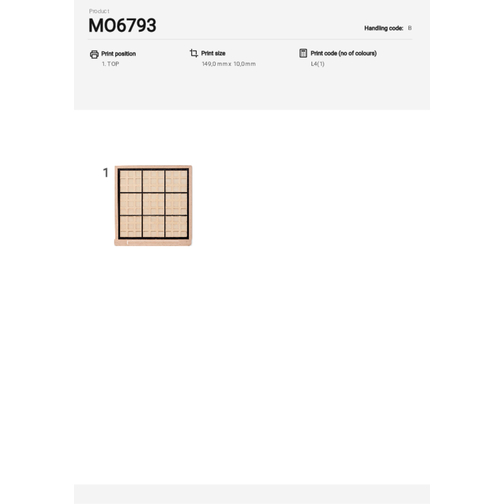 Sudoku , holzfarben, Holz, 22,50cm x 3,10cm x 23,50cm (Länge x Höhe x Breite), Bild 13