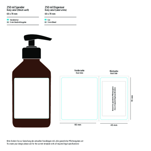 Handwaschpaste, 250 Ml, Body Label (R-PET) , braun, Kunststoff (100% recycelt), Folie, 6,20cm x 15,00cm x 6,20cm (Länge x Höhe x Breite), Bild 4