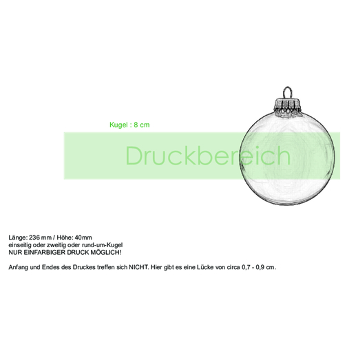 Palla per albero di Natale grande 80 mm, corona argento, opaca, Immagine 3