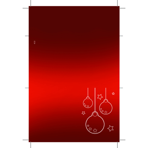 Klappkärtchen Weihnachtskugel , rot, Papier, Holz, Stoff, 12,50cm x 7,50cm (Länge x Breite), Bild 5