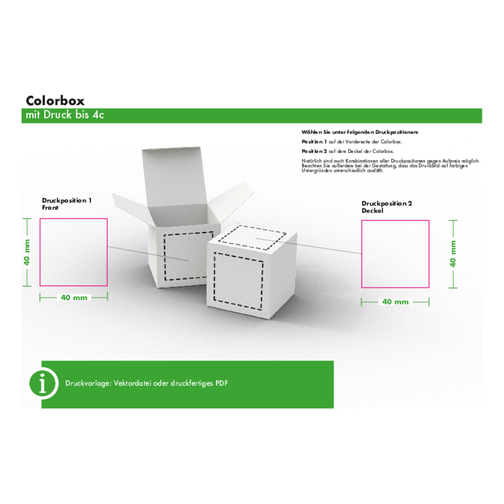 Color Box Lindt X-Mas - Dunkelgrün , Lindt, dunkelgrün, Papier, 5,50cm x 5,50cm x 5,50cm (Länge x Höhe x Breite), Bild 3