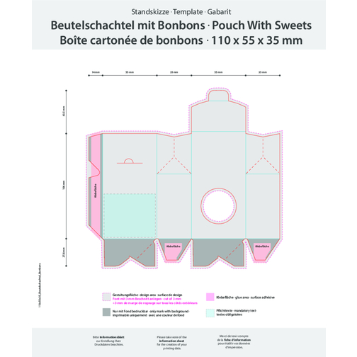Beutelschachtel Mit Bonbons , , 11,00cm x 3,50cm x 5,50cm (Länge x Höhe x Breite), Bild 3
