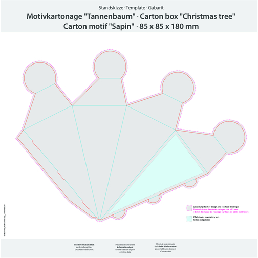 Weihnachtspralinés Motivkartonage 'Tannenbaum' , , 8,50cm x 1,80cm x 8,50cm (Länge x Höhe x Breite), Bild 3