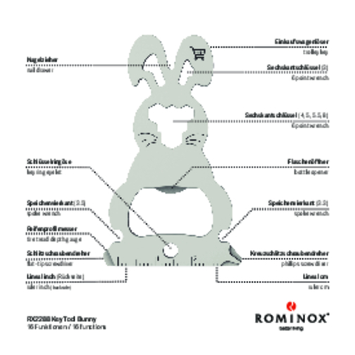 Set de cadeaux / articles cadeaux : ROMINOX® Key Tool Bunny (16 functions) emballage à motif Frohe, Image 10