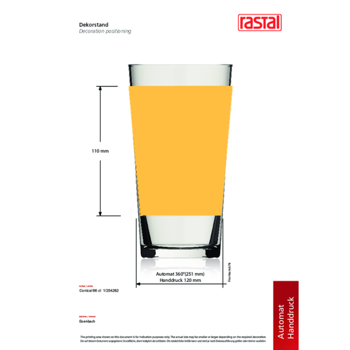 Conical Becher 66 Cl , Rastal, Glas, 16,40cm (Höhe), Bild 2