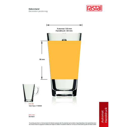 Vella Glastasse , Rastal, Glas, 9,00cm (Höhe), Bild 2