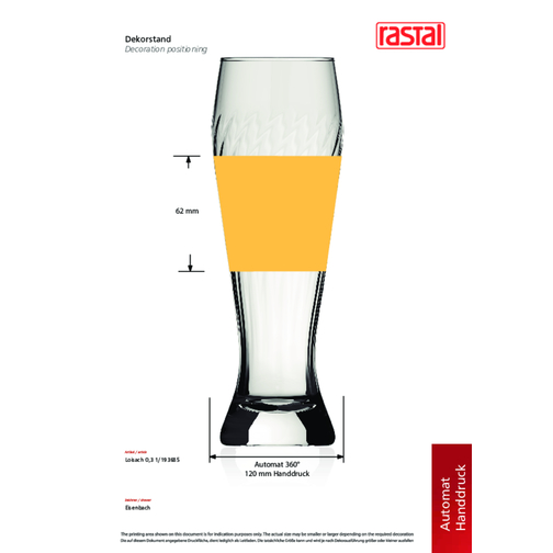 Loisach 0,3 L , Rastal, Glas, 20,90cm (Höhe), Bild 2