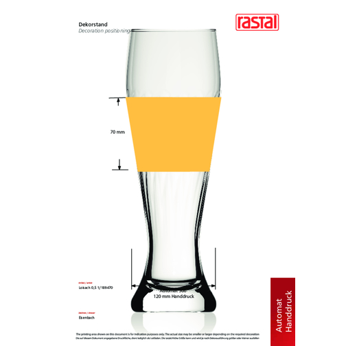 Loisach 0,5 L , Rastal, Glas, 24,30cm (Höhe), Bild 2