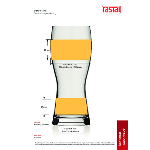 Bavaria 0,5 L , Rastal, Glas, 19,90cm (Höhe), Bild 2