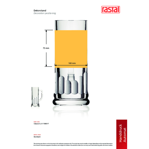 Classic Seidel 0,3 L , Rastal, Glas, 18,00cm (Höhe), Bild 2