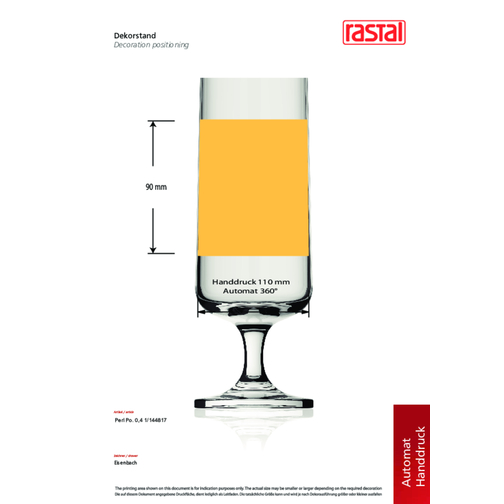 Perl Pokal 0,4 L , Rastal, Glas, 20,40cm (Höhe), Bild 2