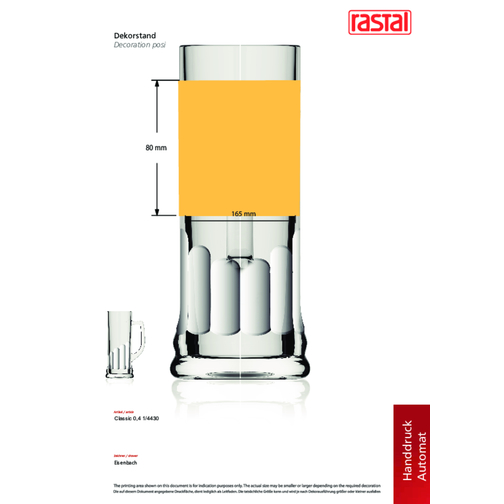 Classic Seidel 0,4 L , Rastal, Glas, 19,60cm (Höhe), Bild 2