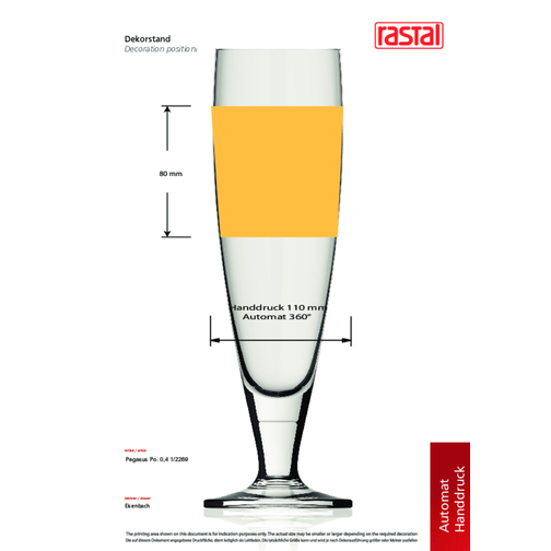 Pegasus Pokal 0,4 L , Rastal, Glas, 24,80cm (Höhe), Bild 2
