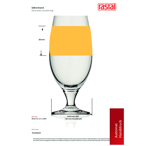 Pilsener Pokal 0,5 L , Rastal, Glas, 20,00cm (Höhe), Bild 2