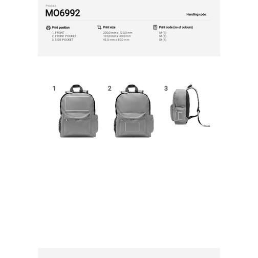 Bright Backpack , silber matt, Polyester, 32,00cm x 40,00cm x 12,00cm (Länge x Höhe x Breite), Bild 16