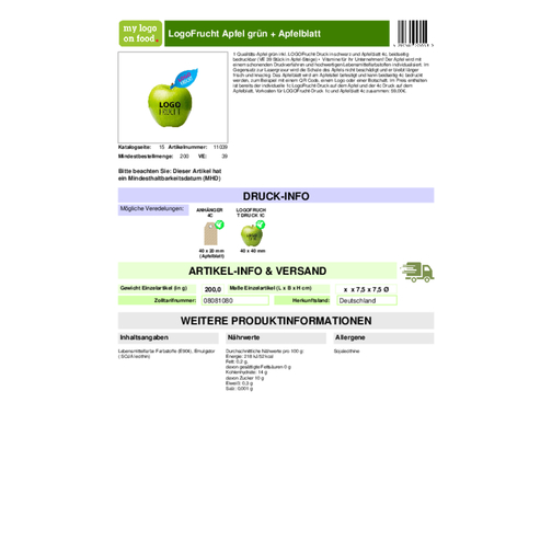 LogoFruit pomme vert - Goldberry + feuille de pommier, Image 4