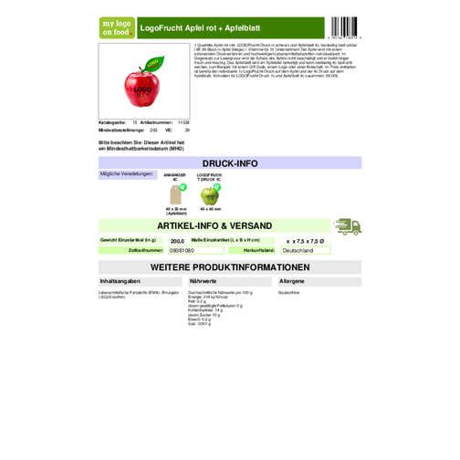 LogoFruit Apple Red - Jezyna + lisc jabloni, Obraz 4