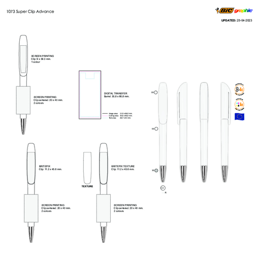 BIC® Super Clip Advance Kugelschreiber Digital , BiC, weiß, Metall|Kunststoff, 14,40cm x 1,20cm (Länge x Breite), Bild 5