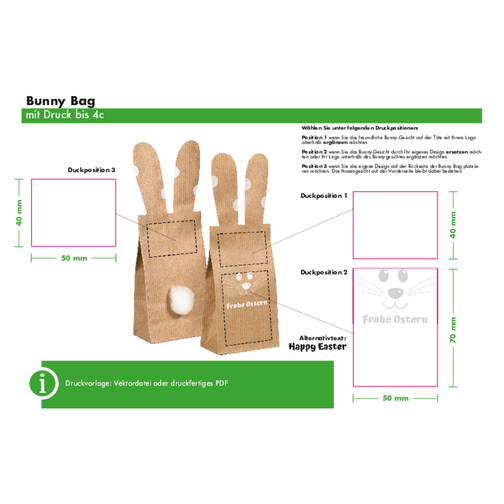 Bunny Bag Merci Together Inkl. Versandbox , beige, Papier, 17,50cm x 4,80cm x 23,00cm (Länge x Höhe x Breite), Bild 3