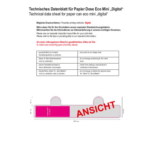 Lata de papel Etiqueta promocional Eco Mini, Imagen 2