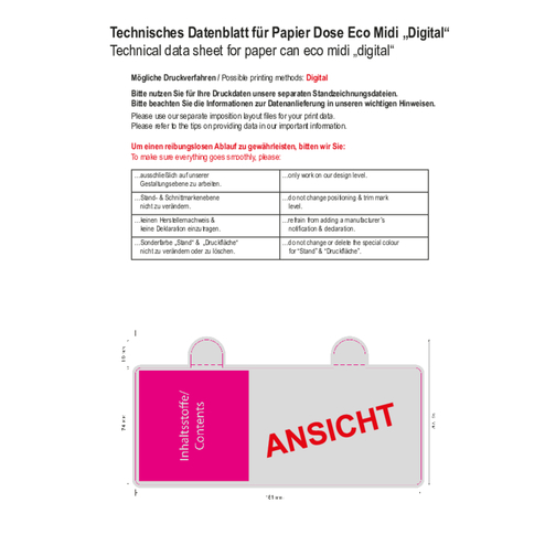 Lata de papel Etiqueta promocional Eco Midi, Imagen 2