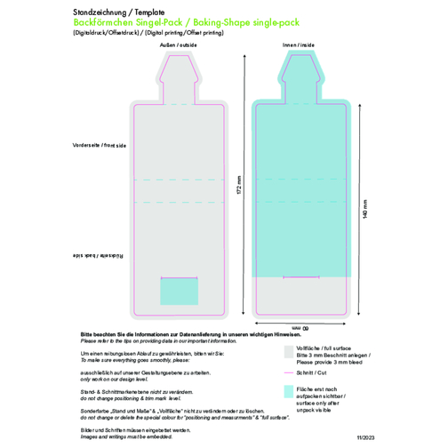 Bageform i enkeltpakning - Kæledyr - Ben 4/4-c, lasergravering, Billede 2