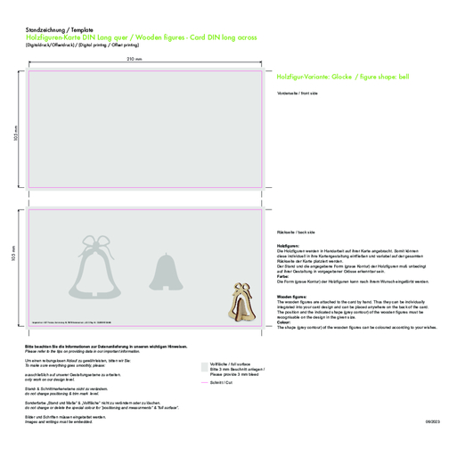 Holzfiguren-Karte - Glocke , Papier, Holz, 21,00cm x 0,50cm x 10,50cm (Länge x Höhe x Breite), Bild 4