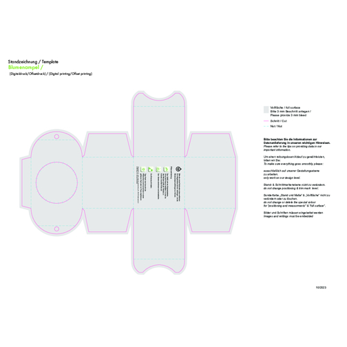 Blumenampel - Vergissmeinnicht , Papier, Saatgut, Kunststoff, 6,20cm x 12,40cm x 6,20cm (Länge x Höhe x Breite), Bild 4