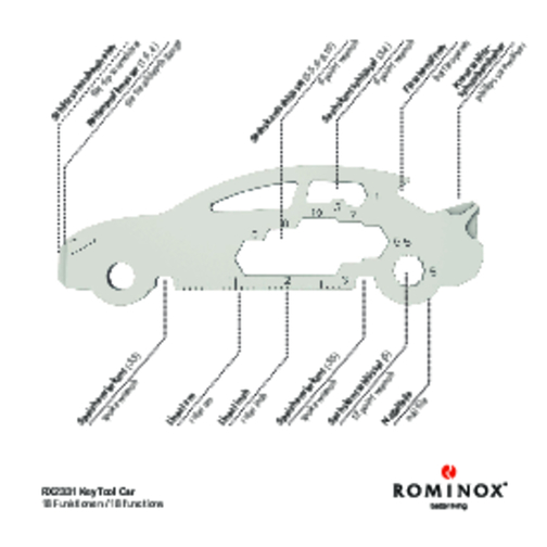 ROMINOX® Key Tool // Car - 18 Functions (Auto) , Edelstahl, 7,50cm x 0,23cm x 2,50cm (Länge x Höhe x Breite), Bild 10