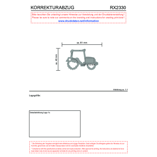 ROMINOX® Key Tool // Tractor - 18 Functions (Traktor) , Edelstahl, 6,10cm x 0,23cm x 4,00cm (Länge x Höhe x Breite), Bild 12