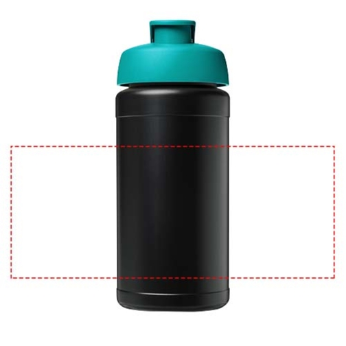 Baseline 500 Ml Recycelte Sportflasche Mit Klappdeckel , aquablau, 85% Recycelter HDPE Kunststoff, 15% PP Kunststoff, 18,50cm (Höhe), Bild 5