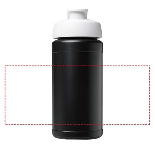 Baseline 500 Ml Recycelte Sportflasche Mit Klappdeckel , weiß, 85% Recycelter HDPE Kunststoff, 15% PP Kunststoff, 18,50cm (Höhe), Bild 5