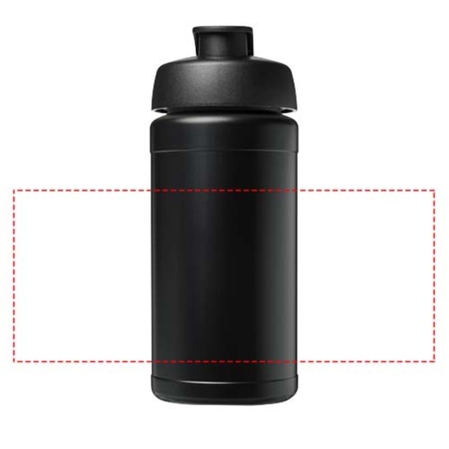 Baseline 500 Ml Recycelte Sportflasche Mit Klappdeckel , schwarz, 85% Recycelter HDPE Kunststoff, 15% PP Kunststoff, 18,50cm (Höhe), Bild 5