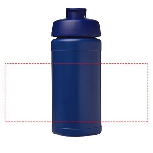 Baseline 500 Ml Recycelte Sportflasche Mit Klappdeckel , blau, 85% Recycelter HDPE Kunststoff, 15% PP Kunststoff, 18,50cm (Höhe), Bild 5