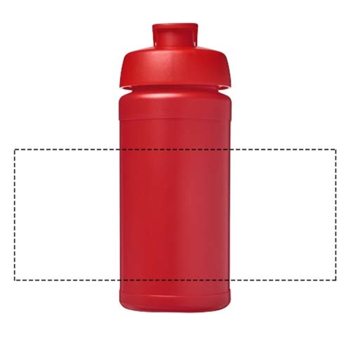 Baseline 500 Ml Recycelte Sportflasche Mit Klappdeckel , rot, 85% Recycelter HDPE Kunststoff, 15% PP Kunststoff, 18,50cm (Höhe), Bild 5