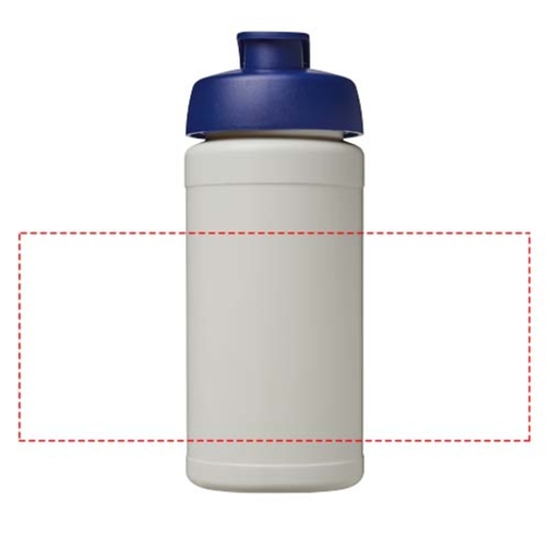 Baseline 500 Ml Recycelte Sportflasche Mit Klappdeckel , natural / blau, 85% Recycelter HDPE Kunststoff, 15% PP Kunststoff, 18,50cm (Höhe), Bild 5