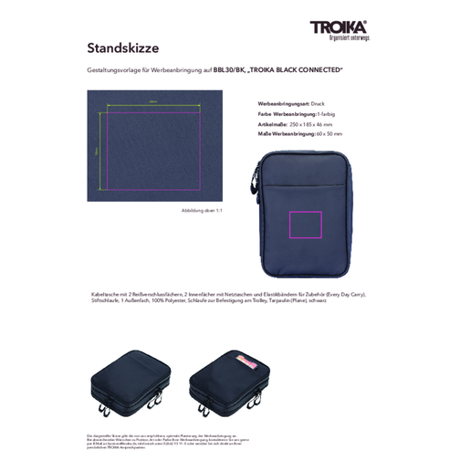 TROIKA Sacoche pour câbles TROIKA BLACK CONNECTED, Image 6