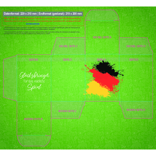 Glückskeks Fußball Deutschland , Gemischt, 7,00cm x 5,00cm x 5,00cm (Länge x Höhe x Breite), Bild 3