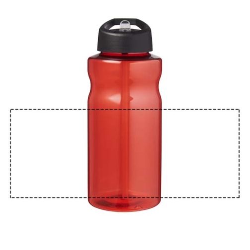 H2O Active® Eco Big Base 1L Sportflasche Mit Ausgussdeckel , rot / schwarz, PCR Kunststoff, 72% PP Kunststoff, 17% SAN Kunststoff, 11% PE Kunststoff, 21,80cm (Höhe), Bild 5