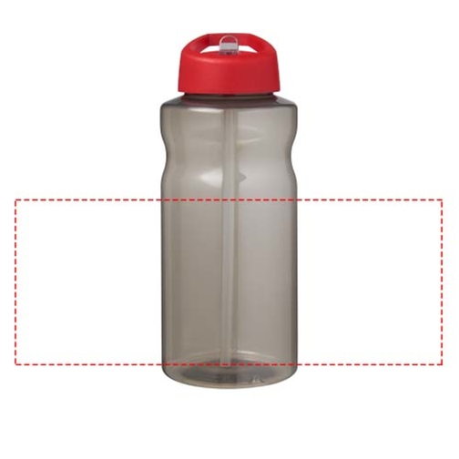 H2O Active® Eco Big Base 1L Sportflasche Mit Ausgussdeckel , kohle / rot, PCR Kunststoff, 72% PP Kunststoff, 17% SAN Kunststoff, 11% PE Kunststoff, 21,80cm (Höhe), Bild 6