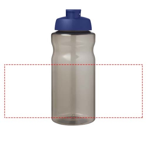 H2O Active® Eco Big Base 1L Sportflasche Mit Klappdeckel , kohle / blau, PCR Kunststoff, PP Kunststoff, 22,10cm (Höhe), Bild 5