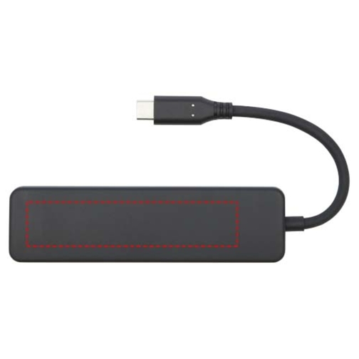 Loop Multimedia-Adapter Aus Recyceltem RCS Kunststoff USB 2.0-3.0 Mit HDMI-Anschluss , schwarz, Recycelter ABS Kunststoff, 9,00cm x 1,30cm x 3,00cm (Länge x Höhe x Breite), Bild 9